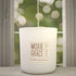 Coconut Milk & Honey 12oz Candle in White by Moxie & Grace — a soft, creamy blend of coconut milk, honey, vanilla, and warm musk