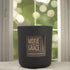 Sugar Pine & Patchouli 12oz Candle in Black by Moxie & Grace — an earthy, woodsy blend of pine, patchouli, cedar, and warm musk